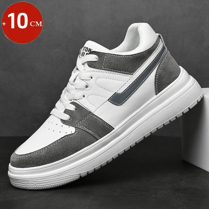 Genuine Leather Height Increasing Elevator Shoes Men Woman Height Increase Shoes 6cm 8cm 10cm Man Sneakers Sport Casual Shoes