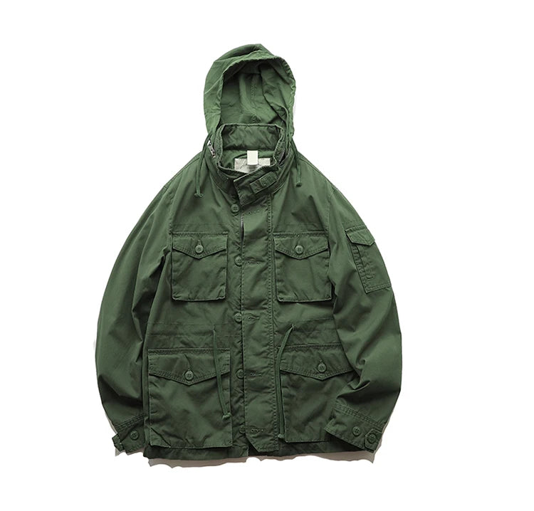 New autumn and winter American retro heavy padded jacket military style tough guy pocket tooling coat windbreaker