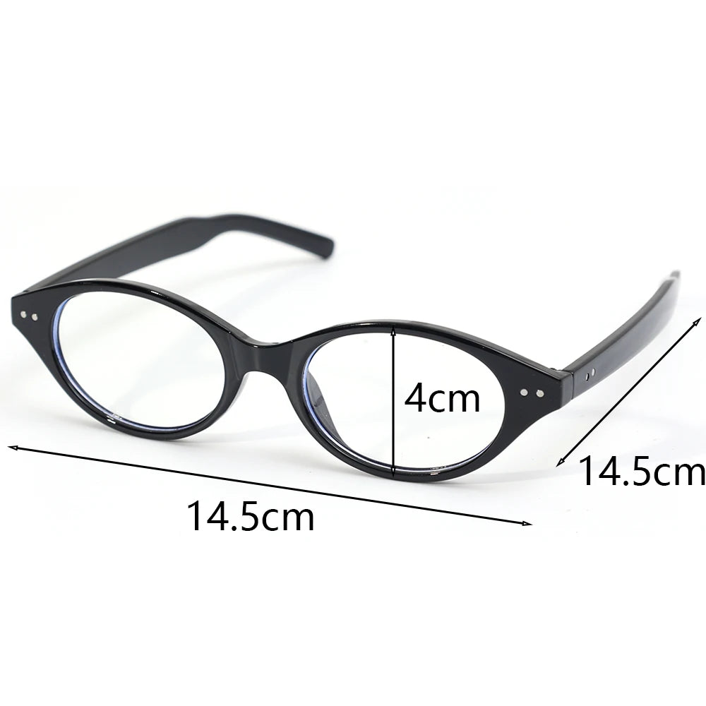 Y2K Retro Oval Frame Glasses Women Leopard Ins Sweet Cool Eyewear Trend Brand Reading Computer Anti Blue Light Eyeglasses BAZAARHUBO