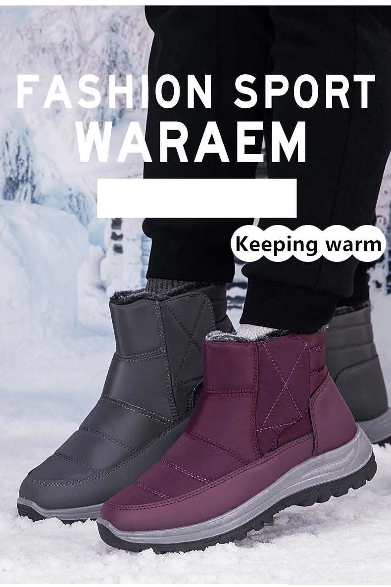 New Winter Men's Boots Snow Boots Thicken Warm Plush Waterproof Non-slip Outdoor Casual Ankle Boots Size 36-46 Men Cotton Shoes