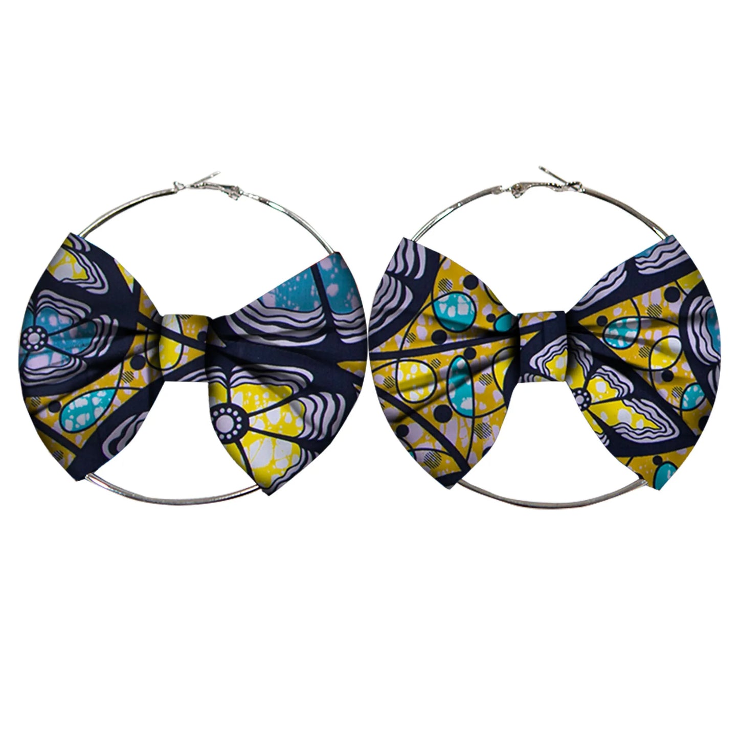 African Earrings Fashion Women Africa Handmade Statement Circle Jewellery Print Wax Fabric Accessories WYA078