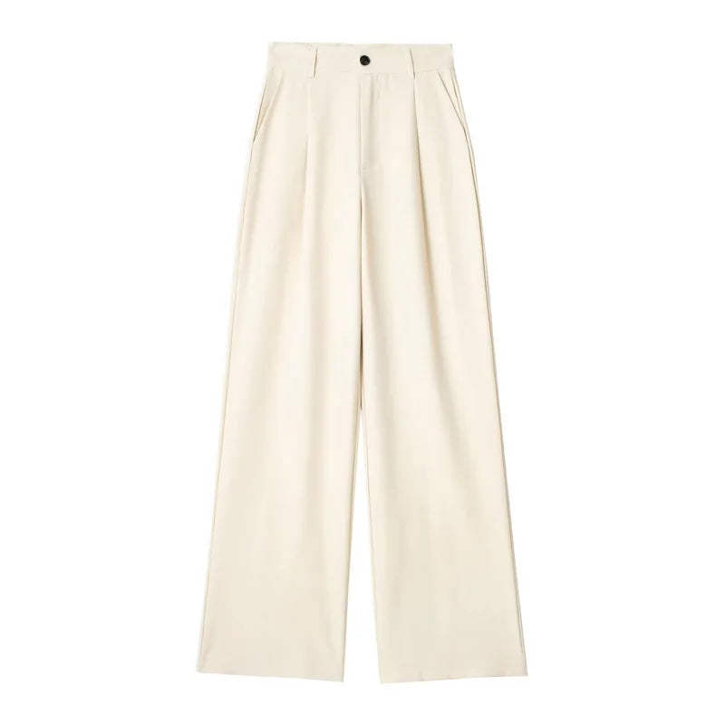 HXAO Women 2024 Wide leg Pants Baggy High Waist Pants Women's Wide Trousers Black Office wear Wide Pants Woman Autumn Trousers BAZAARHUBO