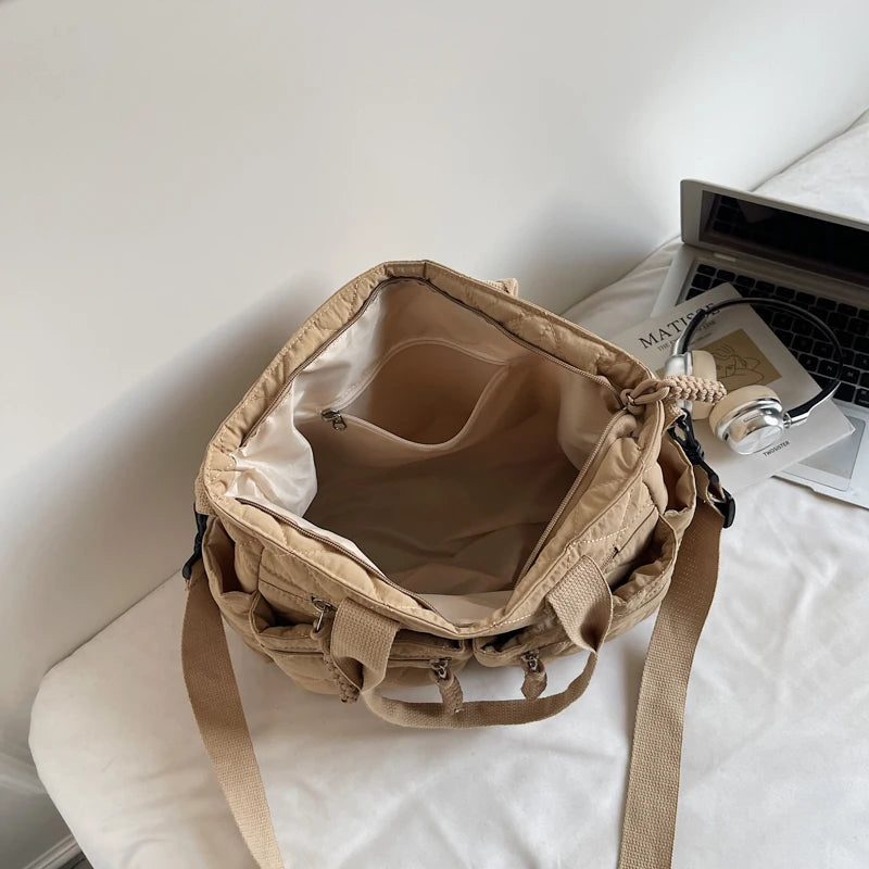 Large capacity Tote Bags for Women Shoulder Side Bag Fashion Space cotton Shopping Bags Multi-pocket Messenger Bag Lady Handbags