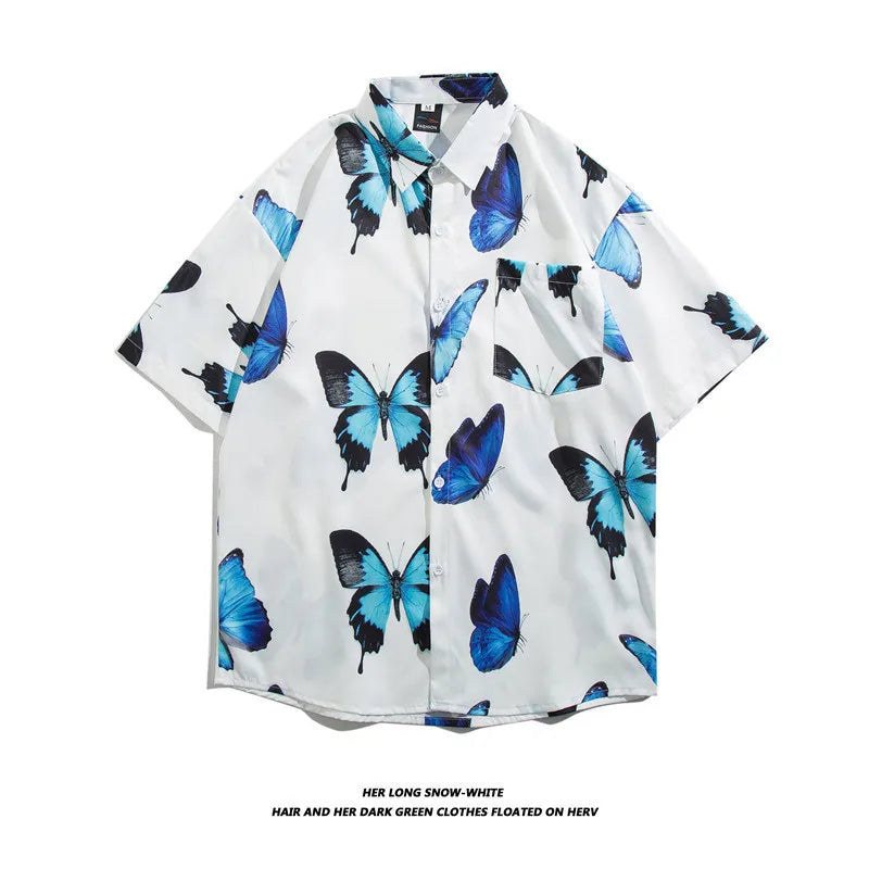 Men's Hawaiian Polyester Summer Short Sleeve Shirt Tropical Leaf 3D Pattern Printing Beach Male Shirts Casual Blouse For Men