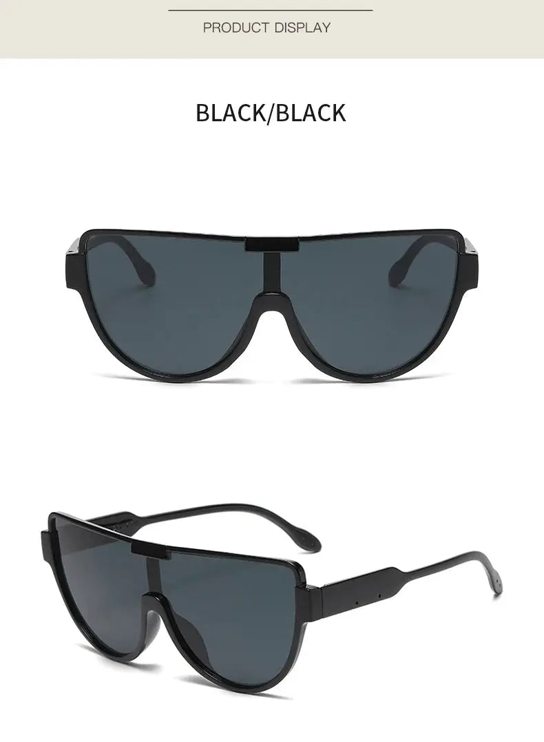 Fashion New Retro Oversized Sunglasses Women Integrated Frame Eyeglasses Punk Style Street Photography Glasses BAZAARHUBO