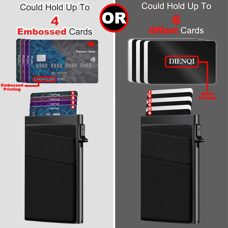 DIENQI Anti-theft Card Protectors Card Holder Minimalist Smart Wallet RFID Protection Aluminum Metal Cardholder Case Porte Carte