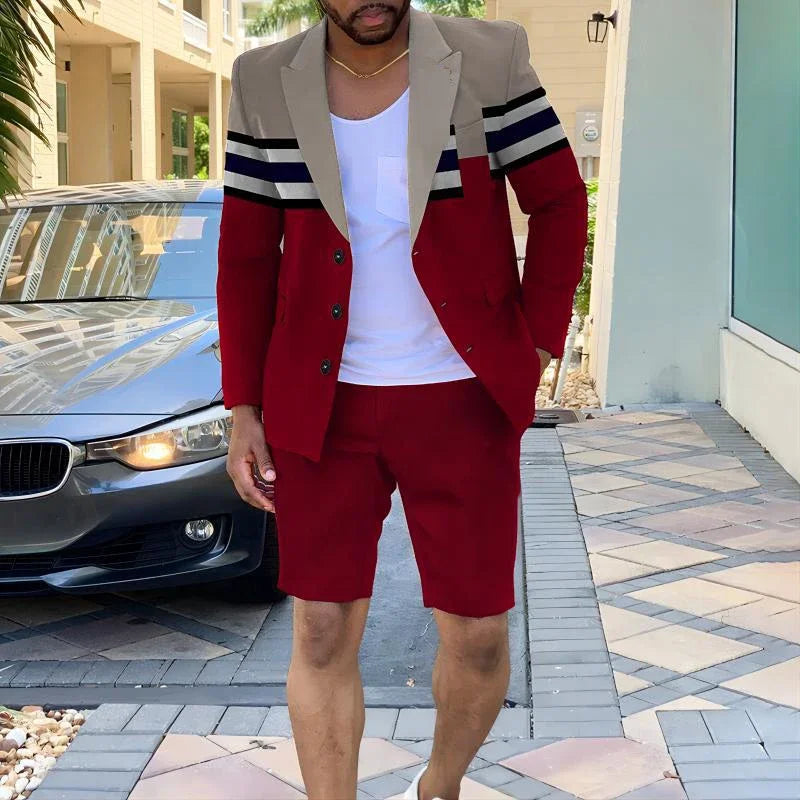2026 Mens Clothing Summer Single-Breasted Outfits Men Business Office Short Pants Suit Fashion Casual Long Sleeve Two Piece Sets