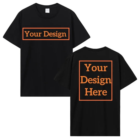 Men's Cotton T-shirt Personalized Your Design Here Custom Text Tshirt for Men Add Your Own Design Fashion T Shirt Men Clothing