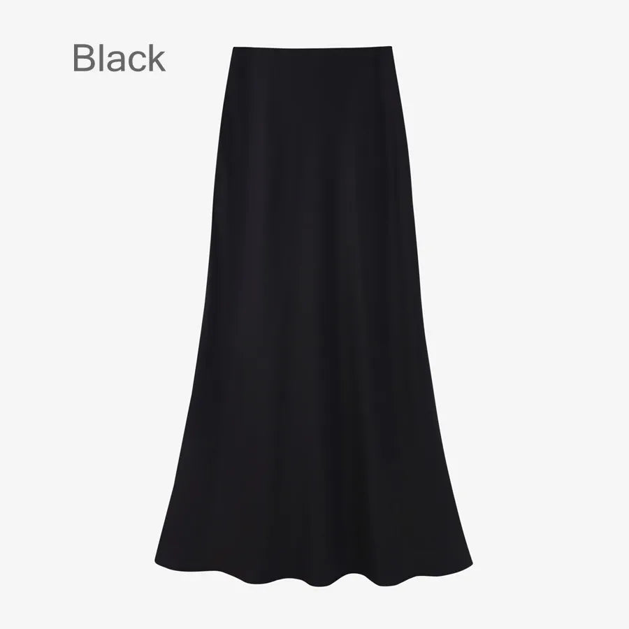 2024 AS Elegance woman clothes Mockneck knitting top + high quality Luxury satin skirt ( ship out in 1 day)