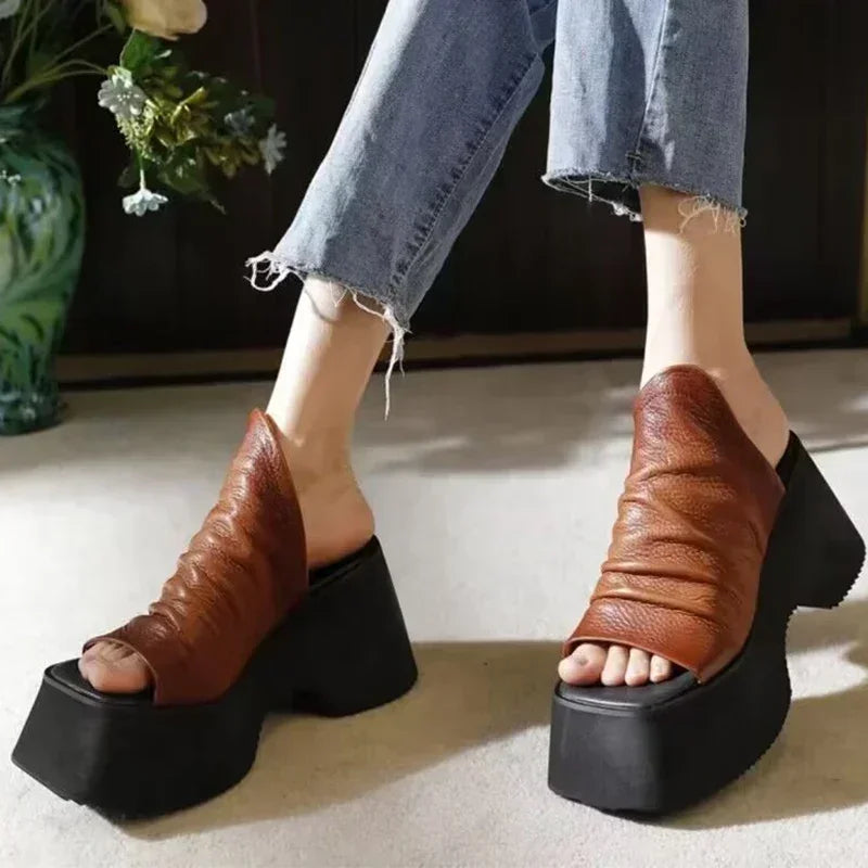 2024 Hot Sell New Summer Platform Women Open Toe Slippers High Heels Shoes Sandals Flip Flops Sexy Pumps Slides Zapatillas Mujer