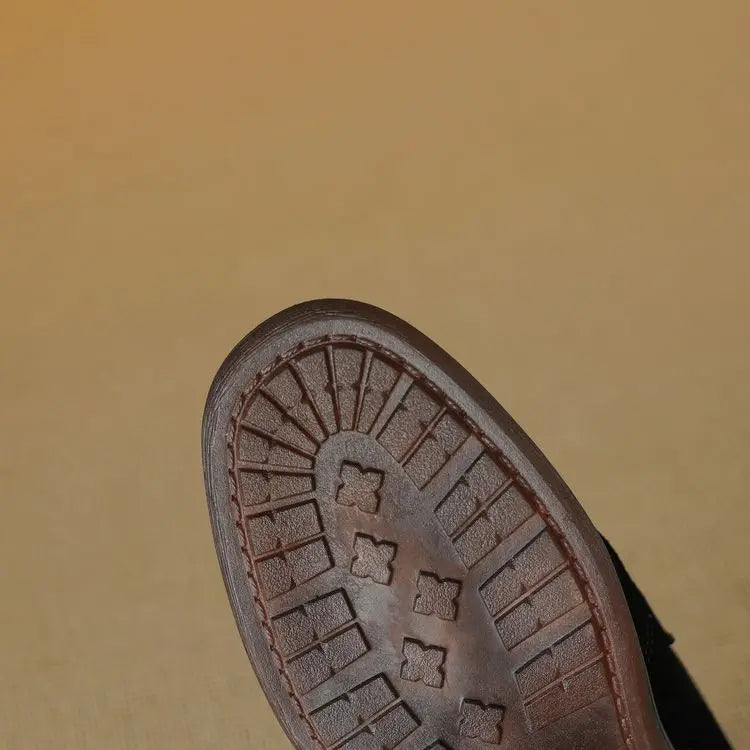 Women's loafers leather shoes Spring New Products Genuine leather sheepskin Nubuck Leather Black/Green/Orange Tassel decoration