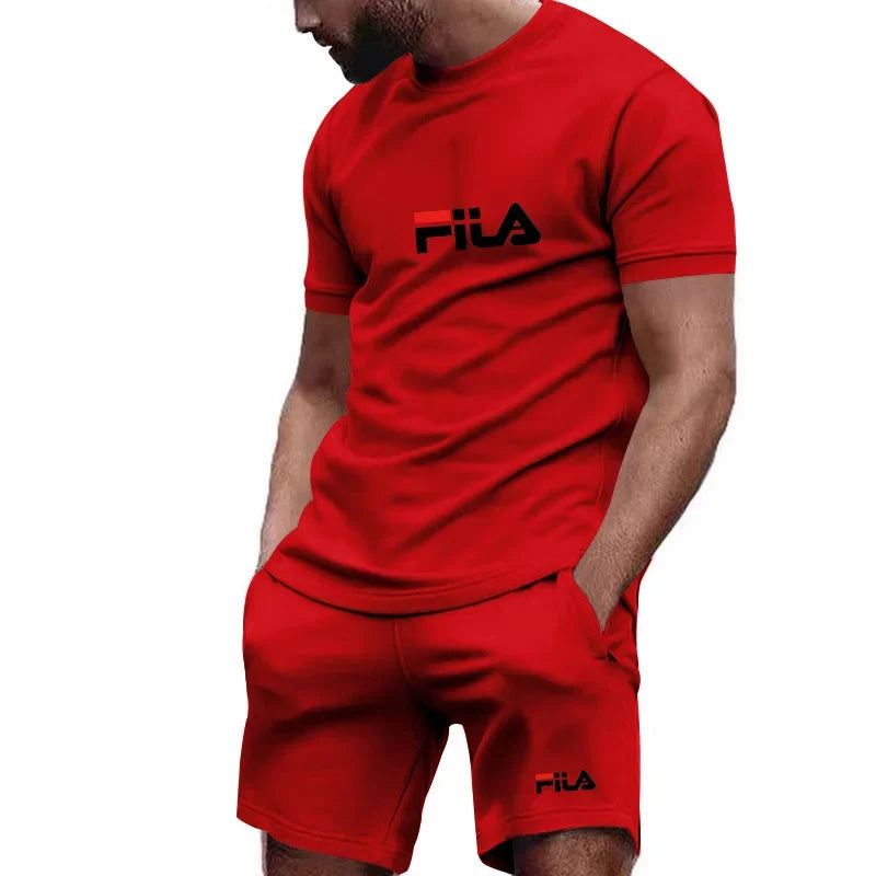 2026 Outdoor Jogging Set Short-Sleeved Breathable Quick-Drying T-Shirt And Shorts Sports Fitness Running Clothing for Men