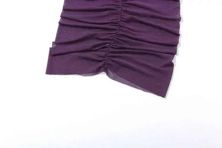 Sexy Fashion 2 Piece Set Woman Velvet Cross Kink Tank Tops+Hollow Design Ruched Long Skirts Club Party Coquette Outfits