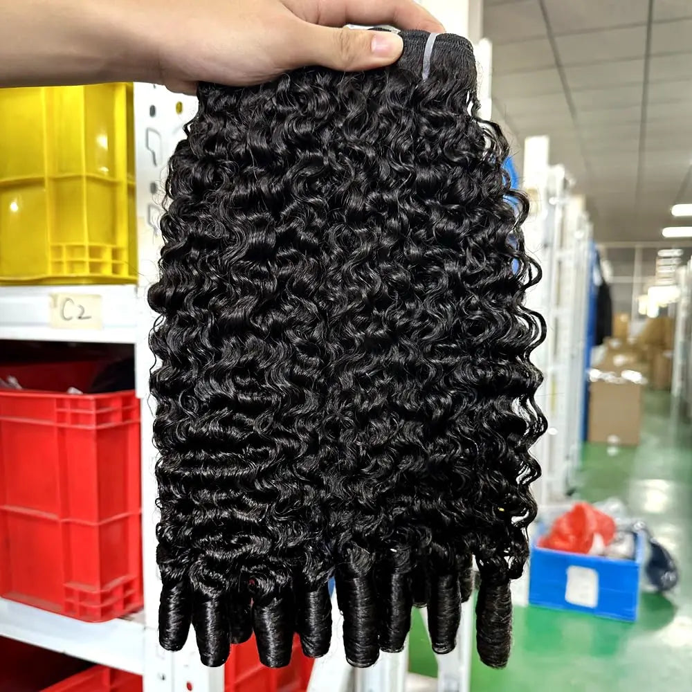 Burmese Curly Human Hair Bundles 15A Virgin Human Hair Bundles Double Drawn Vietnamese Hair Extension Raw Hair Bundles