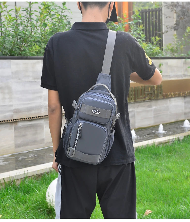 Large Capacity Men's Waist Packs Crossbody Bag High Quality Light Oxford Chest Pack Fashion Casual Men's Handbag Shoulder Bag
