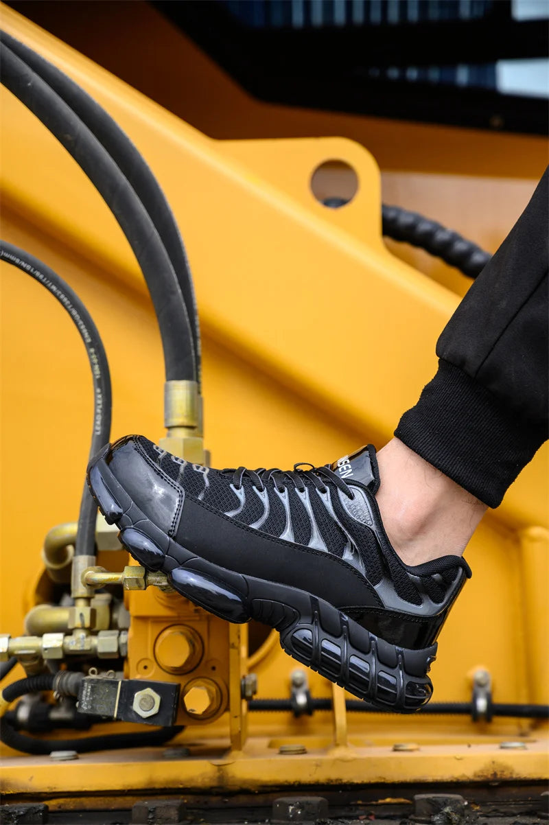 Air Cushion Steel Toe Work Safety Shoes Men Women Non Slip Sneakers Anti-Smash Puncture Proof Security Breathable Shoes Unisex