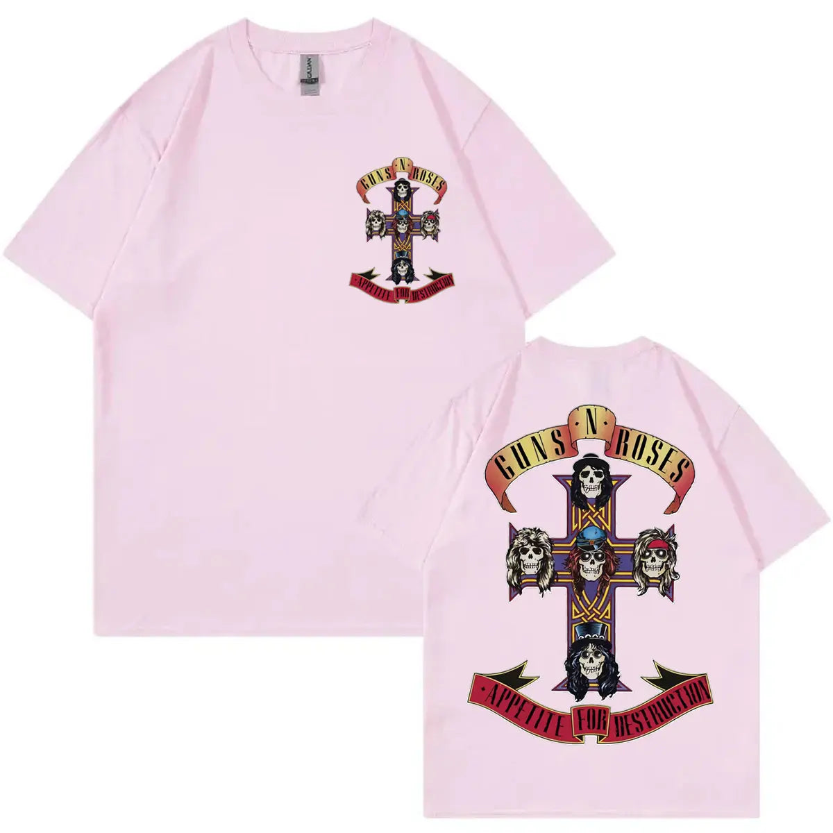 Guns N Roses Appetite for Destruction Album Graphic T Shirts Rock Hip Hop Short Sleeve T-shirt Men Women Casual Loose T-shirts