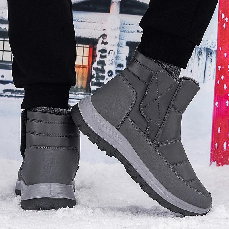 New Winter Men's Boots Snow Boots Thicken Warm Plush Waterproof Non-slip Outdoor Casual Ankle Boots Size 36-46 Men Cotton Shoes