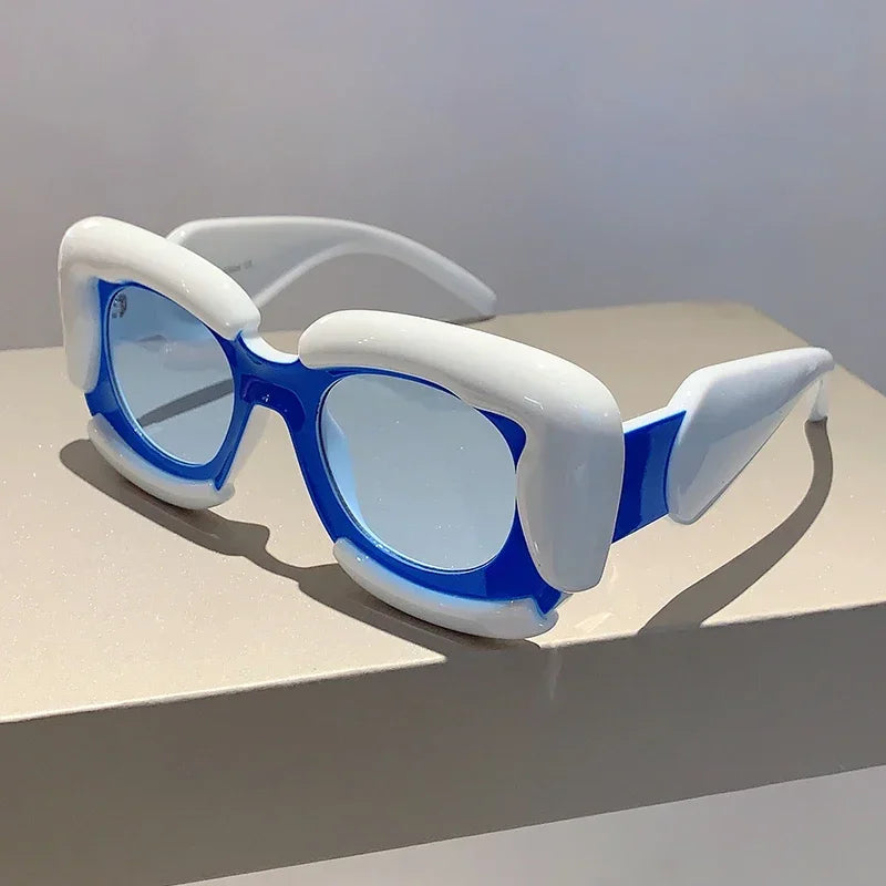 KAMMPT Square Women Sunglasses 2023 New Oversized Cloud Shape Rim Shades Ins Trendy Luxury Brand Design UV400 Protection Eyewear BAZAARHUBO