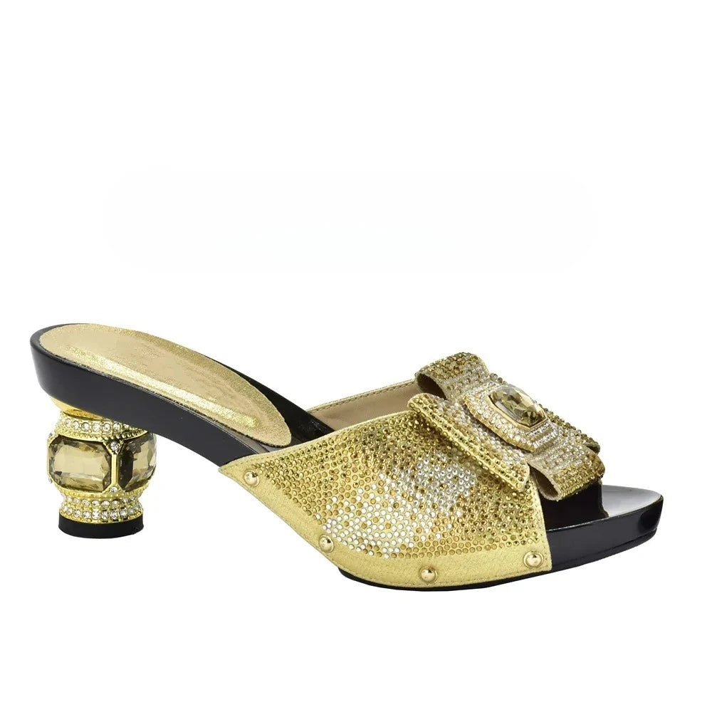 New Nigerian Women Party Pumps High Heels Designer Shoes Women Luxury 2025 Italian In Women High Quality African Wedding Shoes