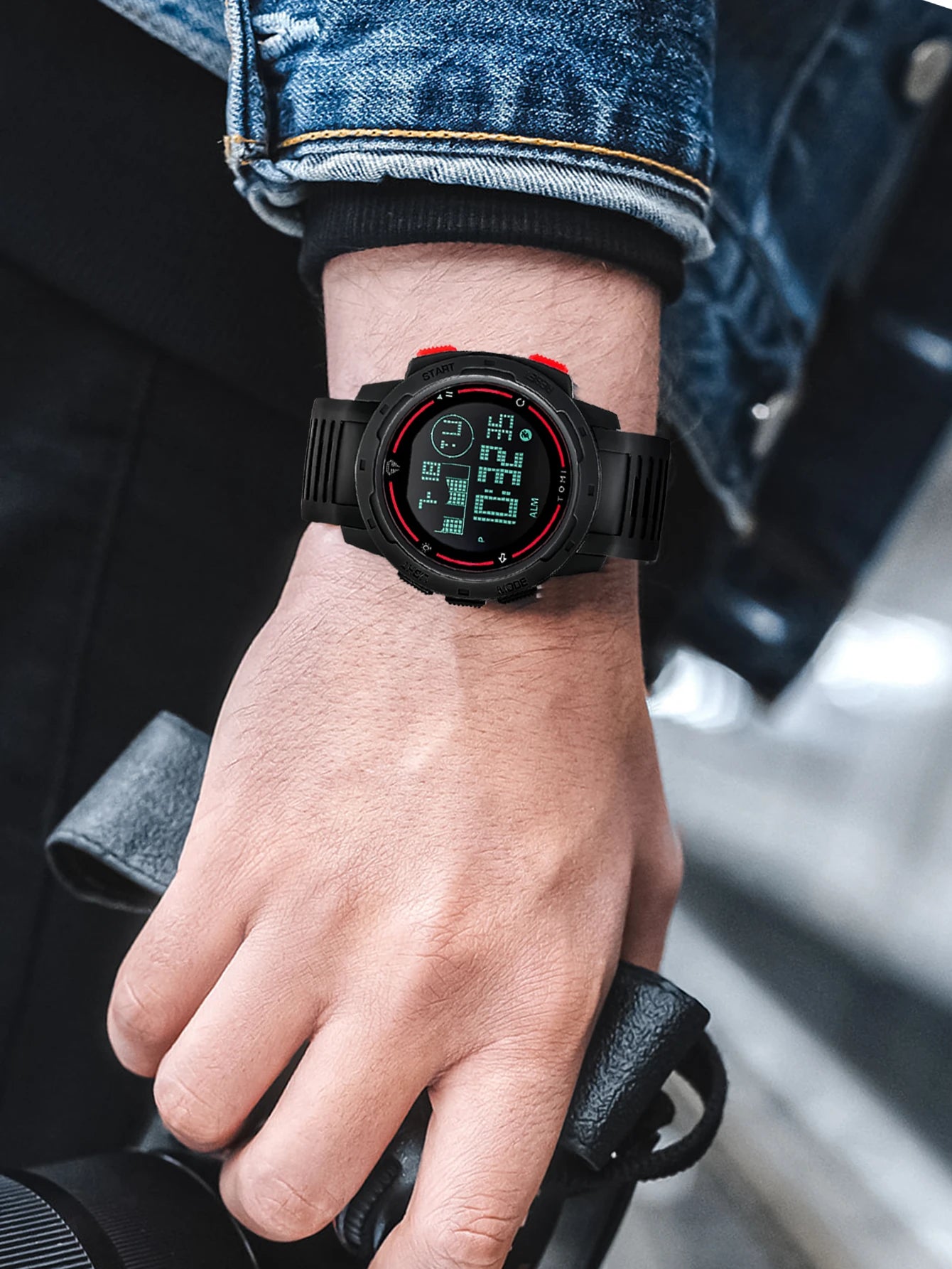 TOMI Sports Watch Digital Watch Multi functional Waterproof Stop Watch Student Sports Electronic Watch Children's Gift