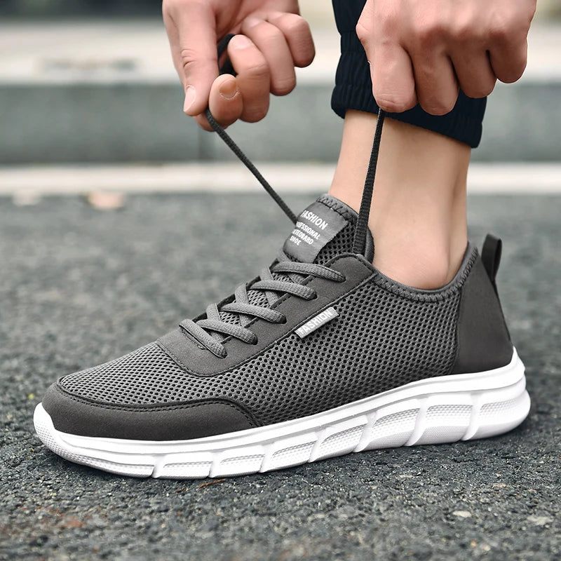MAEDEF New Sneakers Men's Breathable Mesh Lightweight Casual Walking Man Shoes Big Size 39-48 Comfortable Black Sneakers for Men