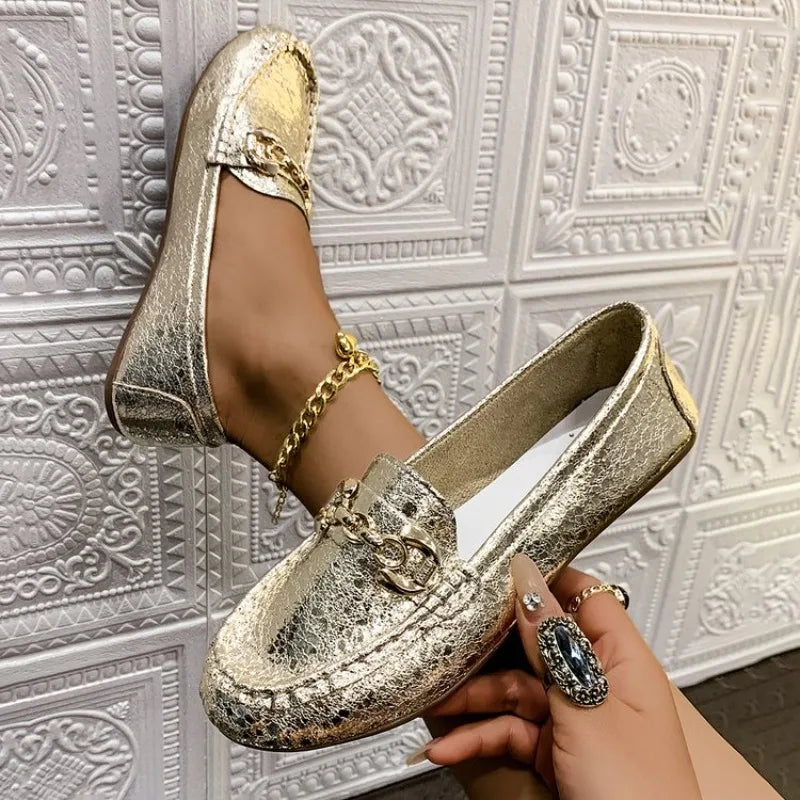 Comfortable Flat Bottom Soft Sole Midlife Women's Shoes Spring Autumn Seasonal Slip-On Versatile Low Cut Single Shoes