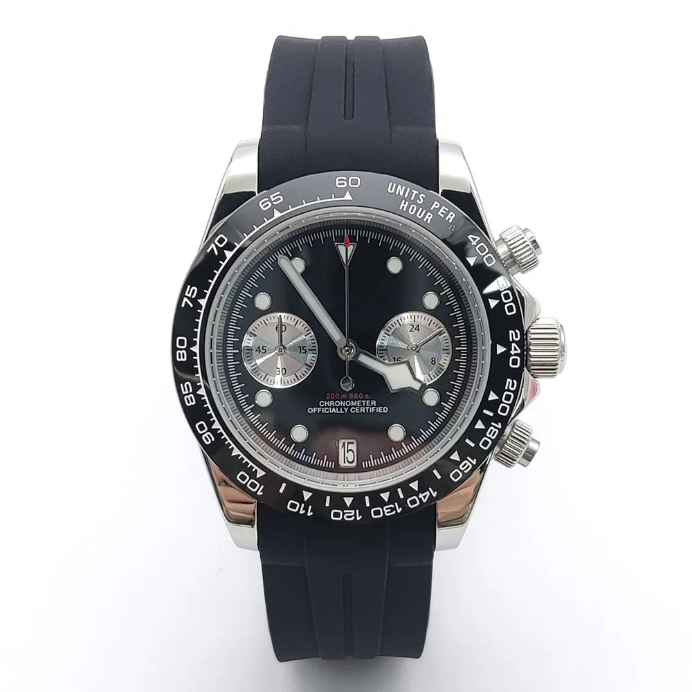 39mm VK64 Quartz Chronograph Men's Watch Sapphire Glass Waterproof Sport quartz watches Stainless Steel Strap Reloj Hombre