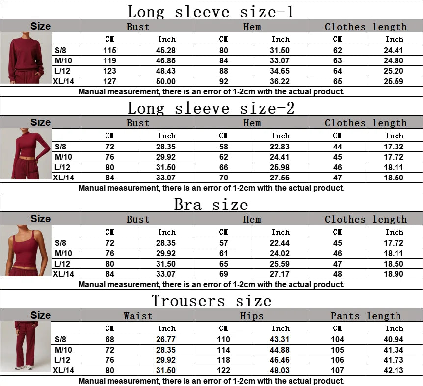 Sportswear 2 Pieces Yoga Set Gym Clothes Sportswear Yoga Suits For Women Fitness Set Tracksuits Sports Long Sleeved Gym Trousers