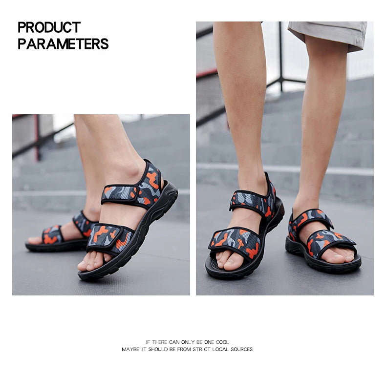 Men Sandals Summer Leisure Beach Holiday Outdoor Male Retro Comfortable Casual Sandals Breathable Mesh Men Flip Flops