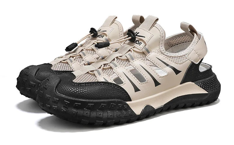 Men's Casual Sandals Summer Mesh Breathable Hollow Sneaker Men Outdoor Anti-slip Creek Shoes for Men Waterproof Roman Sandals