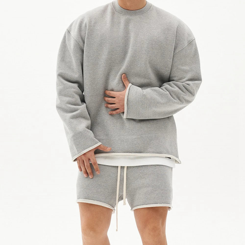 Mens Summer Cotton Sets Loose Sweatshirts Two-piece Kits Training Hoodie Pullover Hooded With Shorts Jogging Suits Streetwears