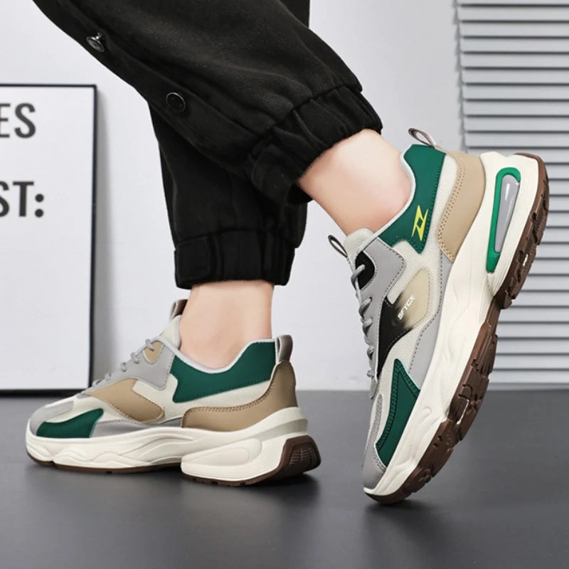 Fashion Men's Shoes Non Slip Platform Shoes Lace Up Mesh Outdoor Man Running Shoes High Quality Breathable Men Sneakers New 2025