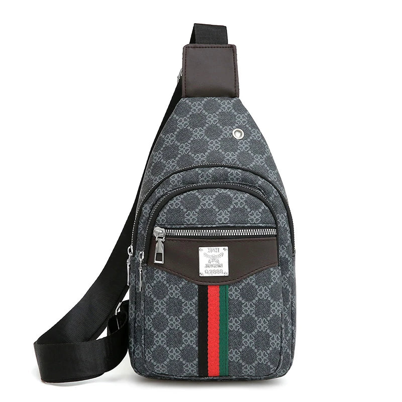Men's Multifunction Messenger Bag Shoulder Cloth Chest Bags Crossbody Casual  Handbag with Earphone Hole