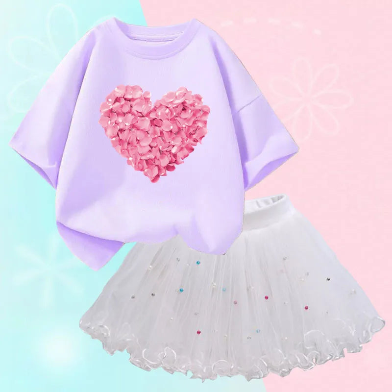Dresses For Girl Summer Fashion Wear Outfit Kids T-Shirt Suit Unicorn Party Baby Costumes For Children Tulle Tutu Skirt Clothing