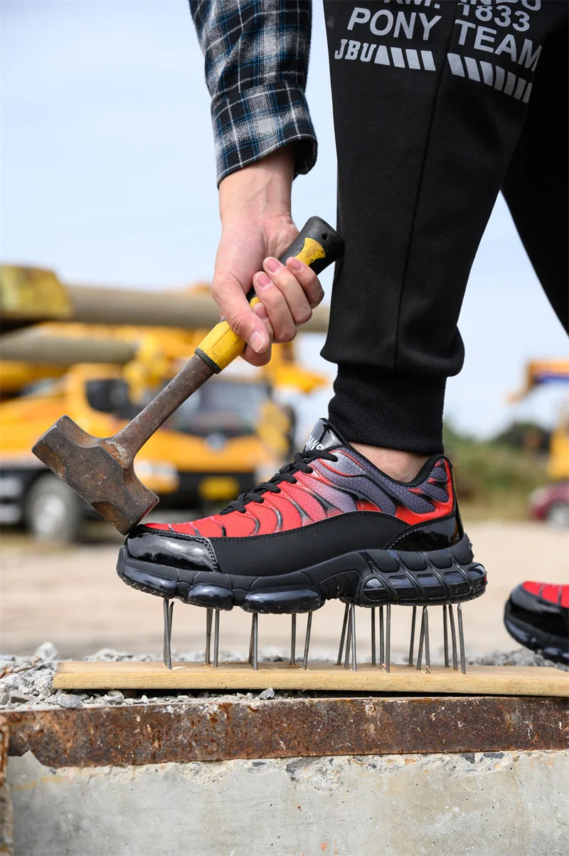 Air Cushion Steel Toe Work Safety Shoes Men Women Non Slip Sneakers Anti-Smash Puncture Proof Security Breathable Shoes Unisex