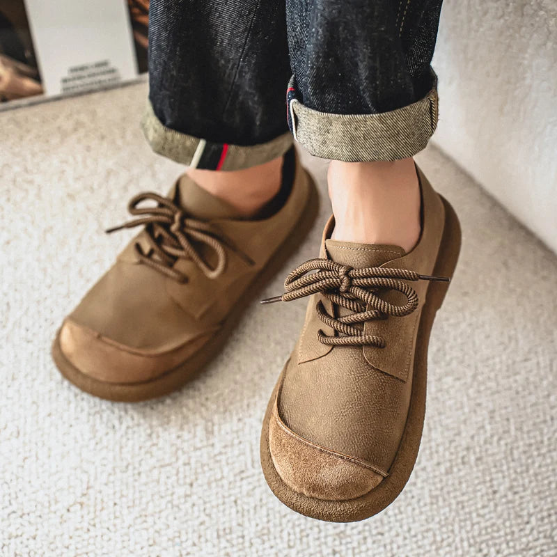 Luxury Brand Men's Casual Shoes Fashion Handmade Walking Shoes Lightweight Leisure Footwear Outdoor Sneakers Leather Work Shoes
