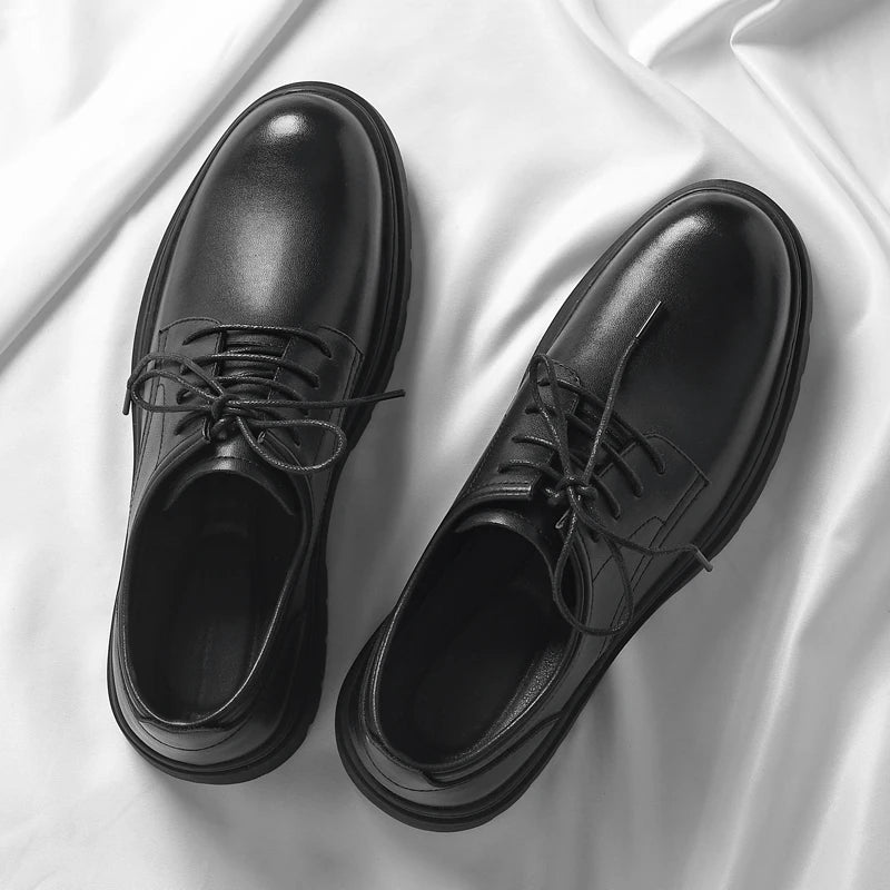 Luxury Leather Male Oxford Shoes Brown Black Mens Dress Shoes New Fashion Round Toe Men's Business Casual Shoes Formal Footwear
