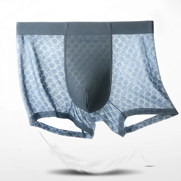 Ice Silk Underwear Men's Boxer Briefs Summer Thin Breathable Boxer Briefs Seamless Boxer Briefs Boys Shorts