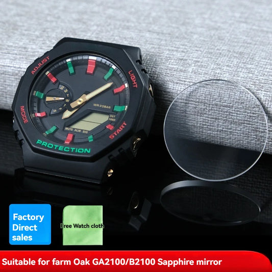 Sapphire Glass Watch Lens for Casio G-Shock GM2100 GA2100 GA-B2100 |  Crystal Cover | Scratch-Resistant Watch Glass Accessory