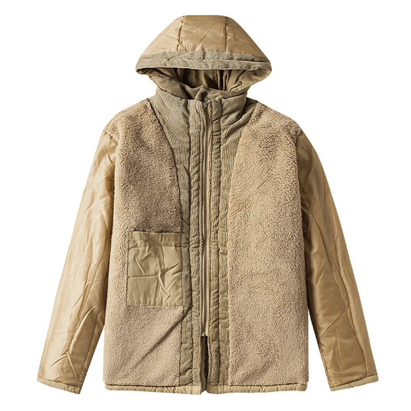 Winter Mens Fleece Warm Jackets Fashion Men Thicken Thermal Tactical Hooded Coats Men Outdoor Multi-pocket Windbreaker Jacket