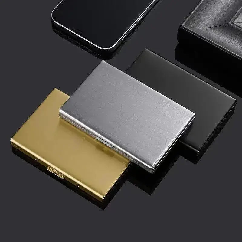 10 Slots Stainless Credit Card Holder Men Slim Anti RFID Travel ID Cardholder Debit Box Women Wallet Metal Case Porte Carte