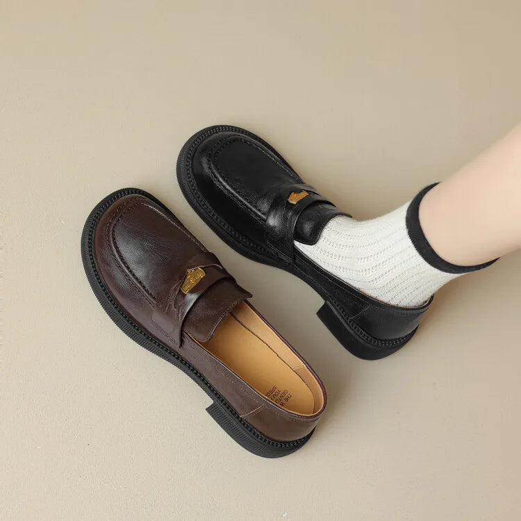 Loafer  Ladies' leather shoes  Flat heel  Genuine leather sheepskin Commuting shoes  commercial  Ladies' loafers  comfort