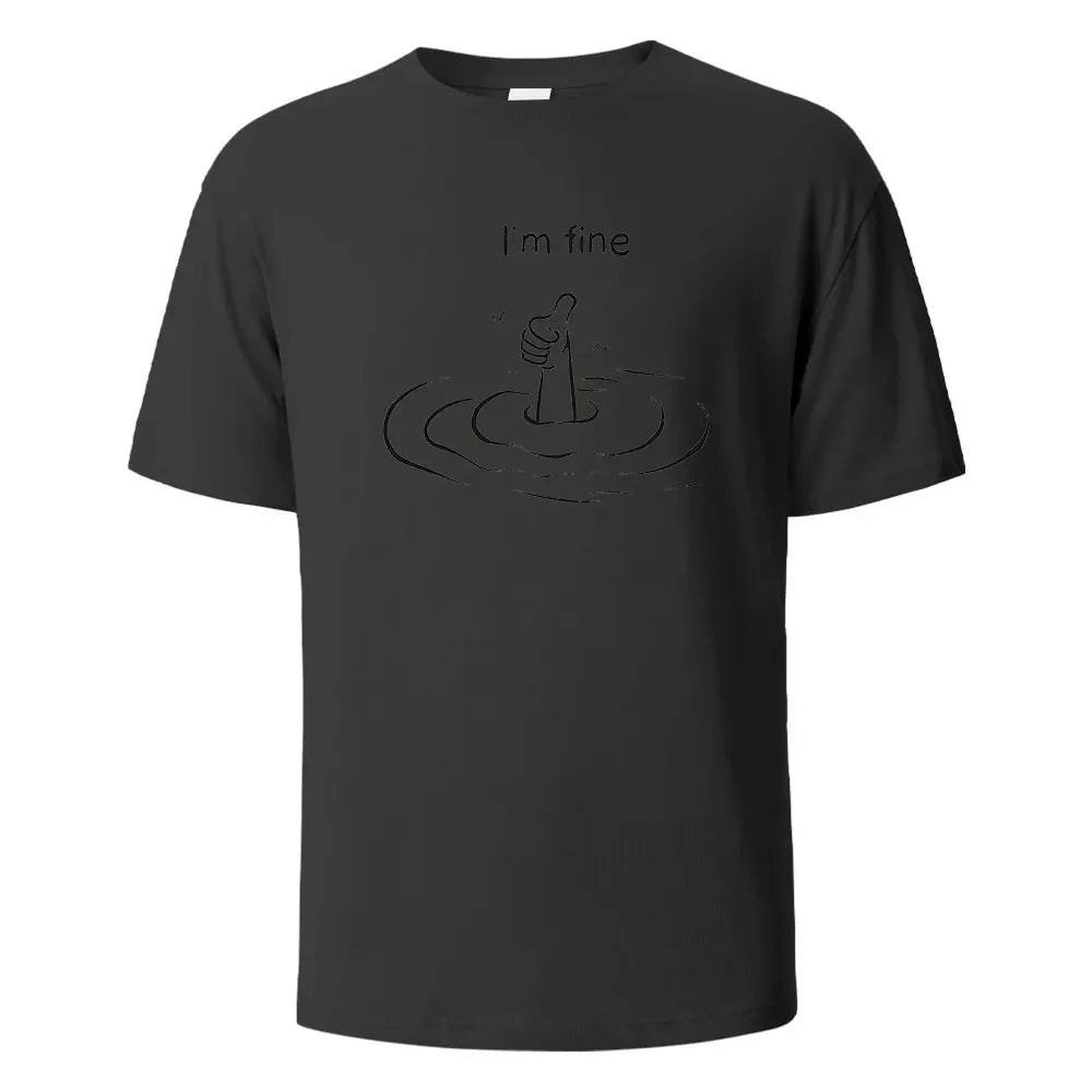 T'm Fine Print T-Shirt 100% Cotton Summer Tees For Men Women Oversize Casual Tops