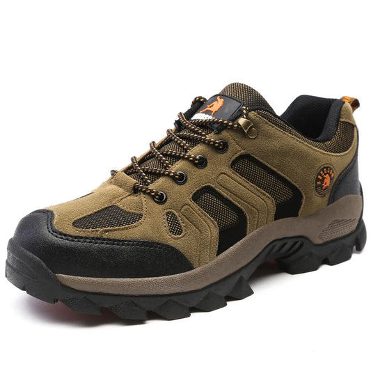 Men's Outdoor Climbing Shoes Breathable Waterproof Sports Hiking Shoes Rubber Outsole Low Cut Lace up Casual Shoes