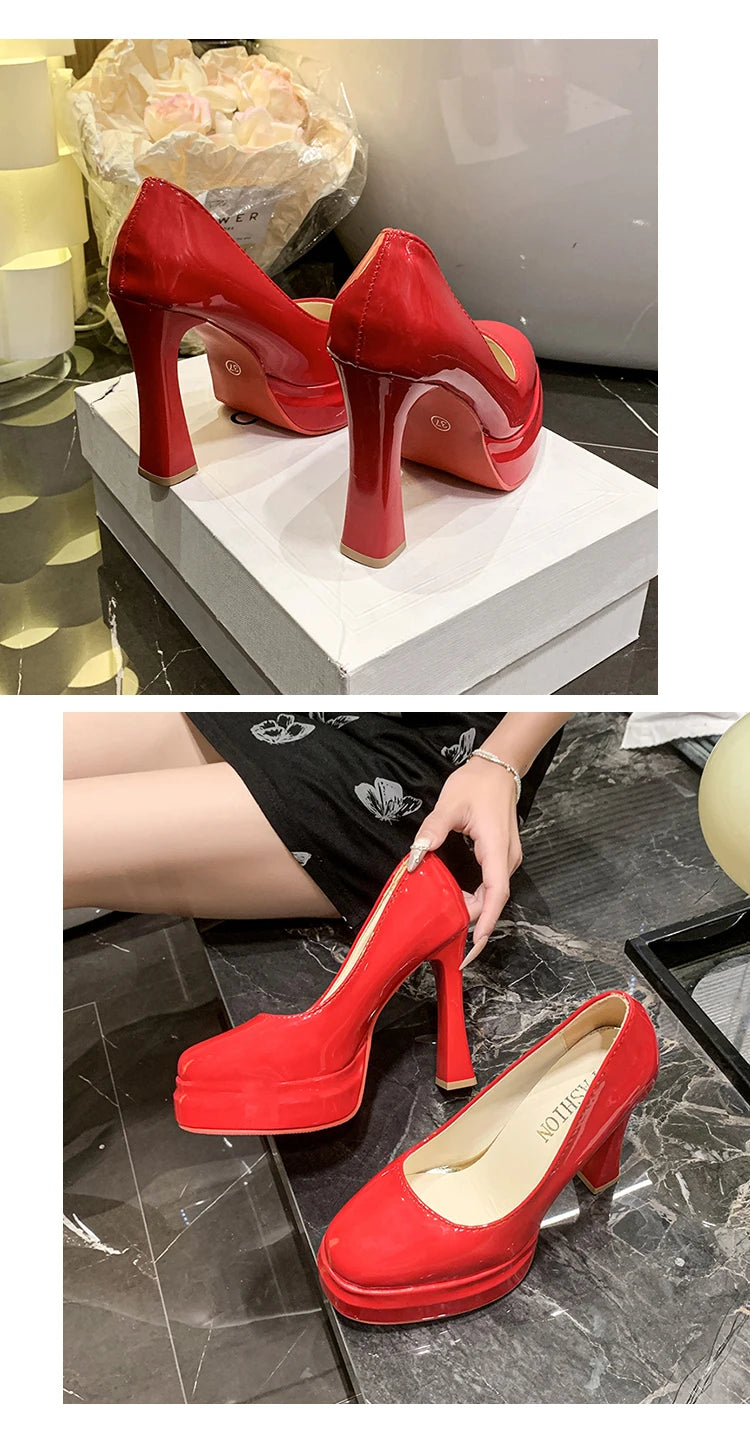 Aphixta Fashion Platform Pumps Women Hot Sale Party Disco Dance High Chunky High Heels Big Size 45 46 47 48 49 50