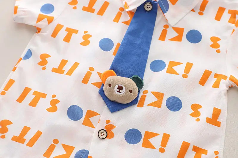 New Children Casual Clothes Suit Summer Boys Girls Printe Letters Shirt Shorts 2Pcs/Set Kids Toddler Clothing Infant 0-5 Years