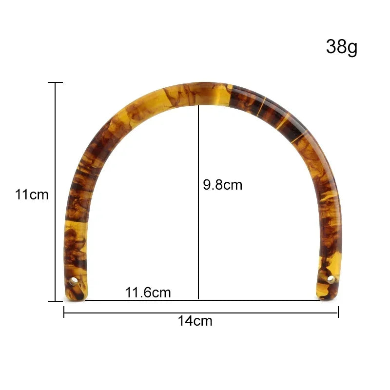 2/4/6PCS High Quality Semi-circular Resin Handle C-Shaped Crossbody Bag Removable Handle with Double Holes DIY Wallet Making