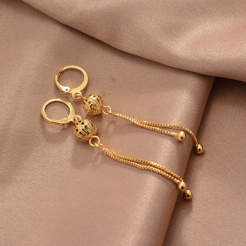 Ethiopian Gold Color Earrings For Woman African Fashion Wedding Bridal Party Wife Earrings Jewelry New
