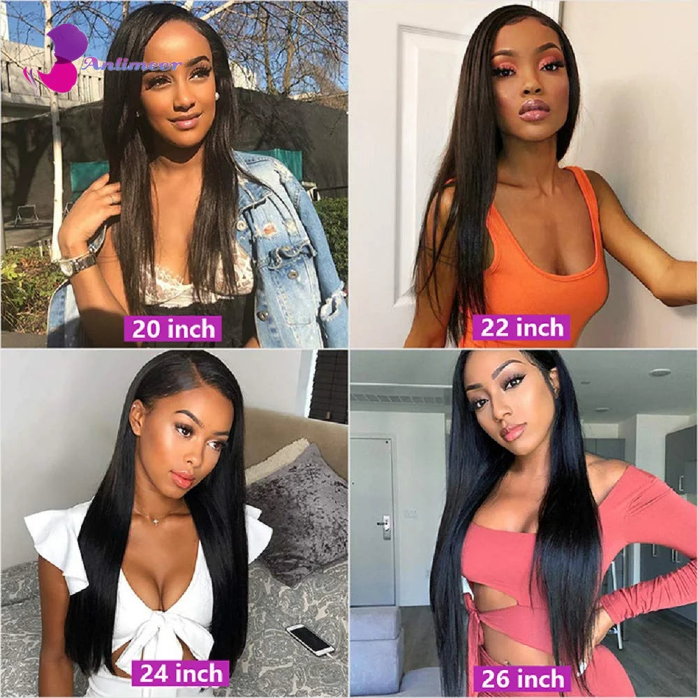 Glueless Silky Straight Human Hair Jet Black Deep Part 13x4 Silk Top Lace Front Wigs Pre Plucked 13x6/360/Full Lace Wigs